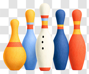 National Bowling Day - Colorful Bowling Pins Transparent PNG
