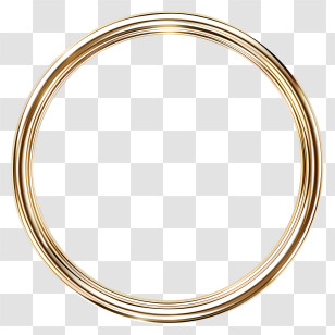 Circles - Stylish Multi-Layered Gold Circular Frame Transparent PNG