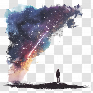 Meteor Watch Day - Person Gazing At The Galaxy Transparent PNG