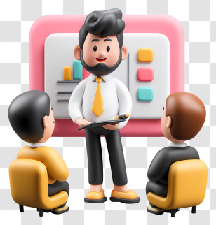 Business Report Presentation - Business Meeting With Presentation Transparent PNG