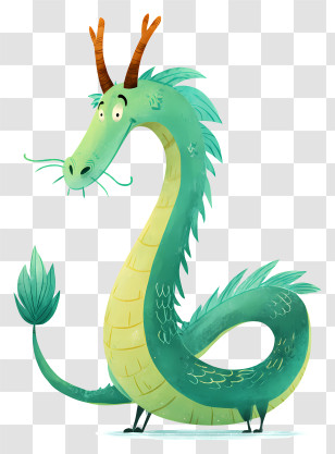 Cute Green Dragon - Blue Dragon Cartoon Illustration Transparent PNG