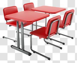 Red Classroom Table - Red Classroom Tables And Chairs Transparent PNG
