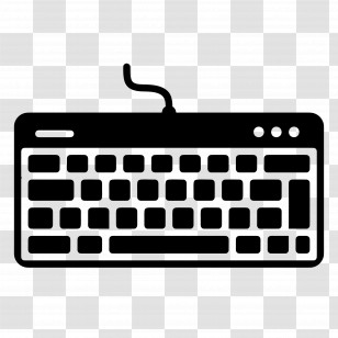 Computer Keyboard - Computer Keyboard Icon In Minimalist Silhouette Transparent PNG