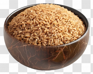 Brown Rice - Bowl Of Nutritious Brown Rice Transparent PNG