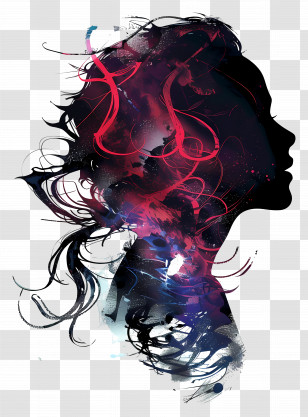 Girl Silhouette - Colorful Silhouette Of Woman Transparent PNG