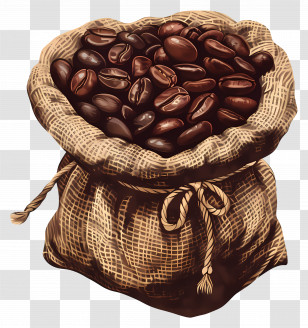 Coffee Beans - Bag Of Roasted Coffee Beans Transparent PNG