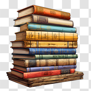 Stack Of Books - Stack Of Classic Colorful Books Transparent PNG