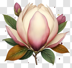 Flower Painting - Magnolia Flower Botanical Illustration Transparent PNG
