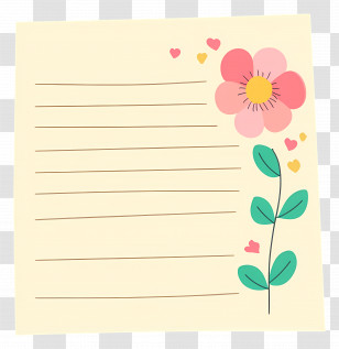 Cute Paper - Cute Floral Note Paper Design Transparent PNG