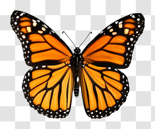 Monarch Butterfly - Detailed Monarch Butterfly Illustration Transparent PNG