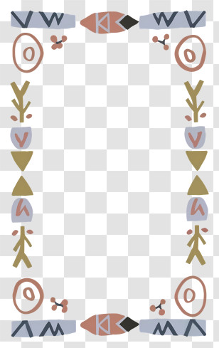 Cartoon - Artistic Decorative Frame With Abstract Patterns Transparent PNG