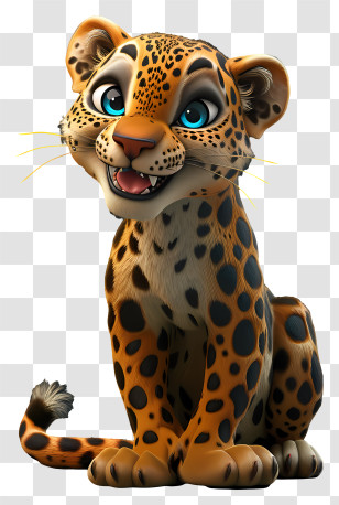 World Wildlife Day - Adorable Cartoon Jaguar Cub Illustration Transparent PNG