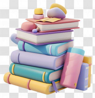 Animated Books - Colorful Stack Of Educational Books Transparent PNG