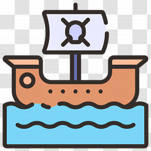Pirate Boat - Sailing Ship Icon Transparent PNG