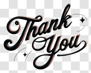 Thank You Word - Stylish Thank You Text Design Transparent PNG