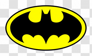 Batman Logo - Batman Logo In Black And Yellow Transparent PNG