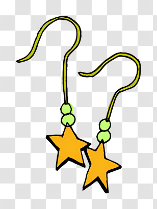 Icon - Cute Star Earrings With Beads Transparent PNG