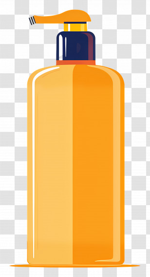 Shampoo Bottle - Modern Yellow Soap Dispenser Bottle Illustration Transparent PNG
