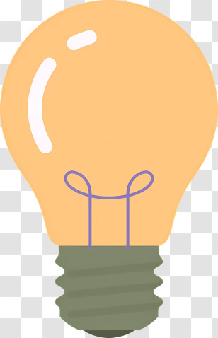 Icon - Illustrated Light Bulb For Bright Ideas Transparent PNG