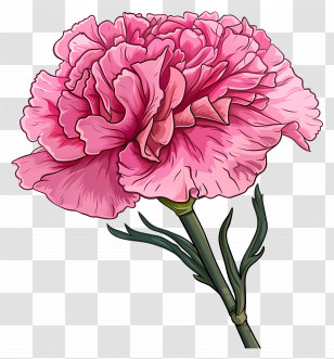 Carnation Pink - Pink Carnation Flower In Bloom Transparent PNG