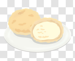 Food - Bread And Butter On A Plate Transparent PNG