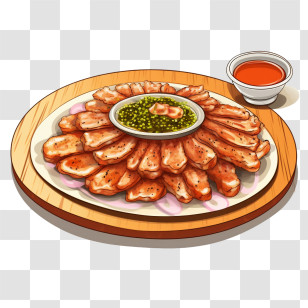 Korean Food
 - Grilled Meat With Dipping Sauce Transparent PNG