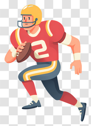 American American Football Quarterback - Football Player In Action Transparent PNG