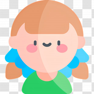 Baby Girl - Cartoon Of A Girl With Pigtails Transparent PNG