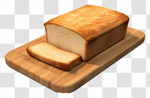 Whole Wheat Bread - Bread Loaf And A Slice On Wooden Cutting Board Transparent PNG