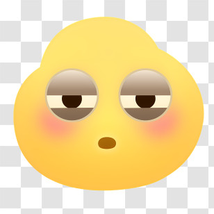 Icon - Tired And Sleepy Yellow Emoji Transparent PNG