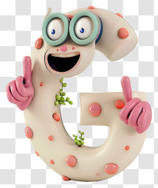 3d Cartoon Alphabet Letter - Cartoon Letter G With Glasses Transparent PNG