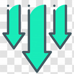 Down Arrow - Green Downward Arrows Icon For Direction Transparent PNG