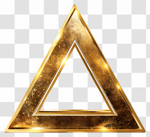 Gold Triangle - Golden Shiny Triangular Frame Transparent PNG