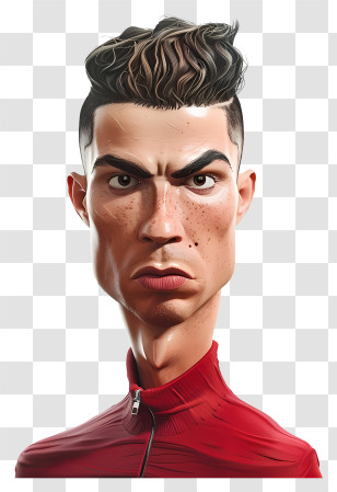 Cristiano Ronaldo - Exaggerated Character Caricature Transparent PNG
