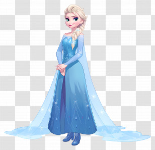 Frozen Elsa Princess - Ice Princess In Blue Gown Transparent PNG
