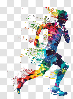 Runner - Colorful Athlete Runner Illustration Transparent PNG