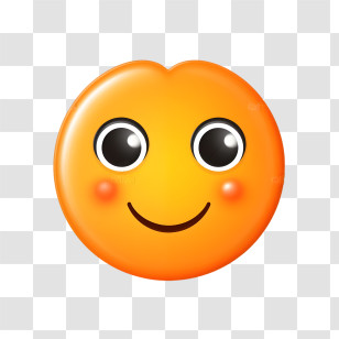 Smiling Face - Smiling Orange Emoji Icon Transparent PNG