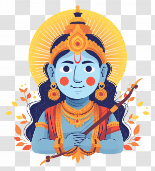Lord Rama - Hindu Deity Illustrated Art Transparent PNG