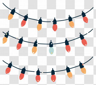Christmas Lights - Hanging String Lights For Decoration Transparent PNG