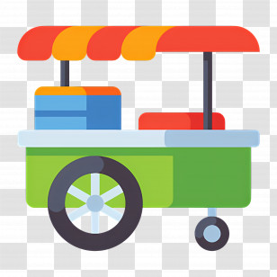 Market Stall - Colorful Street Food Cart Transparent PNG