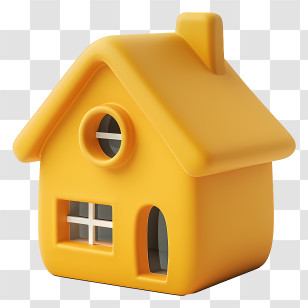 Little Yellow Home Icon - Yellow Miniature House Illustration Transparent PNG