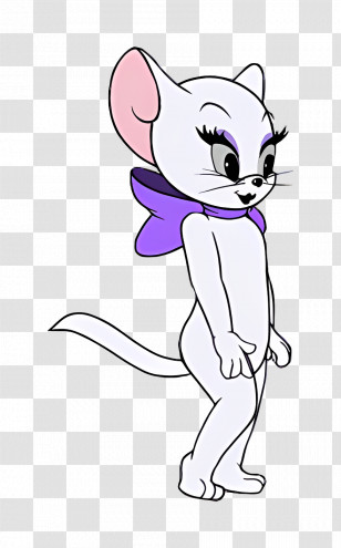 Toodles Galore - Cartoon White Mouse With Purple Bow Transparent PNG