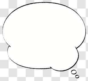 Text Box - White Thought Bubble Outline Transparent PNG