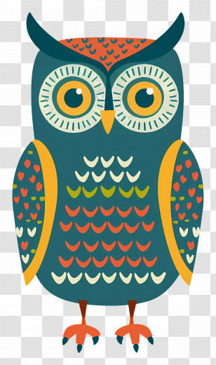 Decorative Cartoon Owl - Decorative Cartoon Owl Illustration Transparent PNG