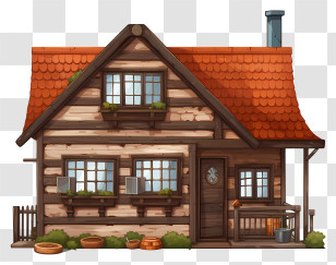 Small Wooden House - Beautiful Wooden Log Cabin House In Rustic Style Transparent PNG