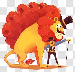 Circus Lion - Lion And Ringmaster In Circus Transparent PNG