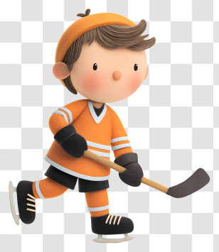 Boy Playing Ice Hockey - Hockey Player On Ice Transparent PNG