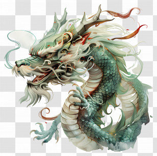 Chinese Zodiacs - Fantasy Dragon Illustration In Artistic Style Transparent PNG