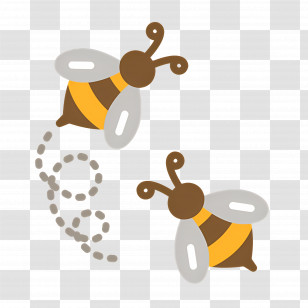 Honey - Two Bees Flying In Nature Transparent PNG