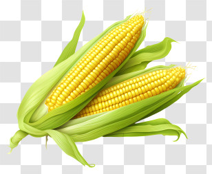 Corn - Fresh Yellow Corn On The Cob Illustration Transparent PNG